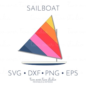 Sailboat SVG File, Commercial Use, Sunfish Clipart, Sailing Cut File, Nautical Clip Art