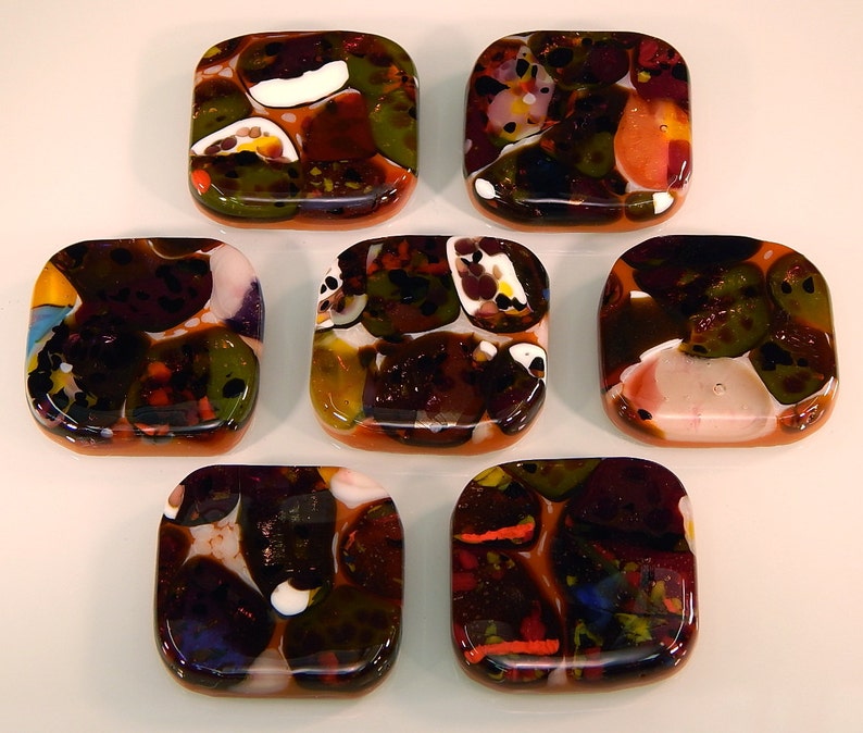 Kitchen Hardware Decorative Colored Art Fused Glass Cabinet Door Knobs Furniture Drawer Pulls KB162911F Mardi Gras Mix