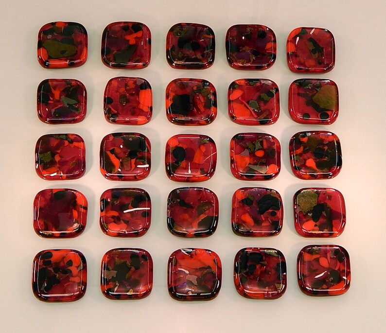 Drawer Pulls Black Kitchen Hardware White Red Opal Iridescent Red Orange KB16173C Decorative Art Fused Glass Cabinet Door Knobs