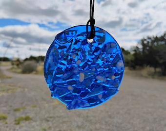 Stained Glass Suncatcher - Modern Abstract Contemporary - Sparkly Handmade Colorful Fused Glass Gems - Gift