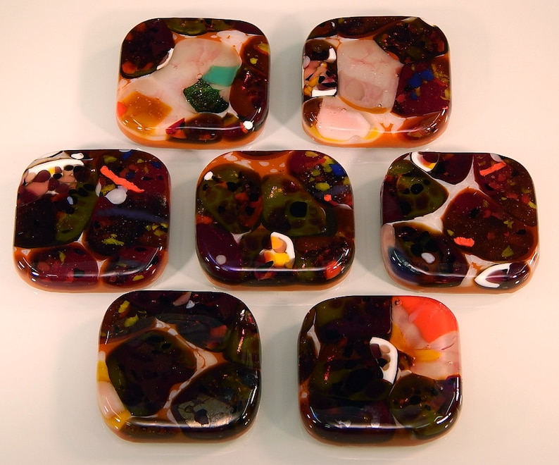 Kitchen Hardware Decorative Colored Art Fused Glass Cabinet Door Knobs Furniture Drawer Pulls KB162911F Mardi Gras Mix