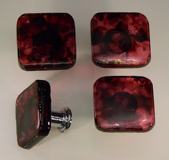 Decorative Fused Glass Cabinet Door Knobs Drawer Pulls Etsy