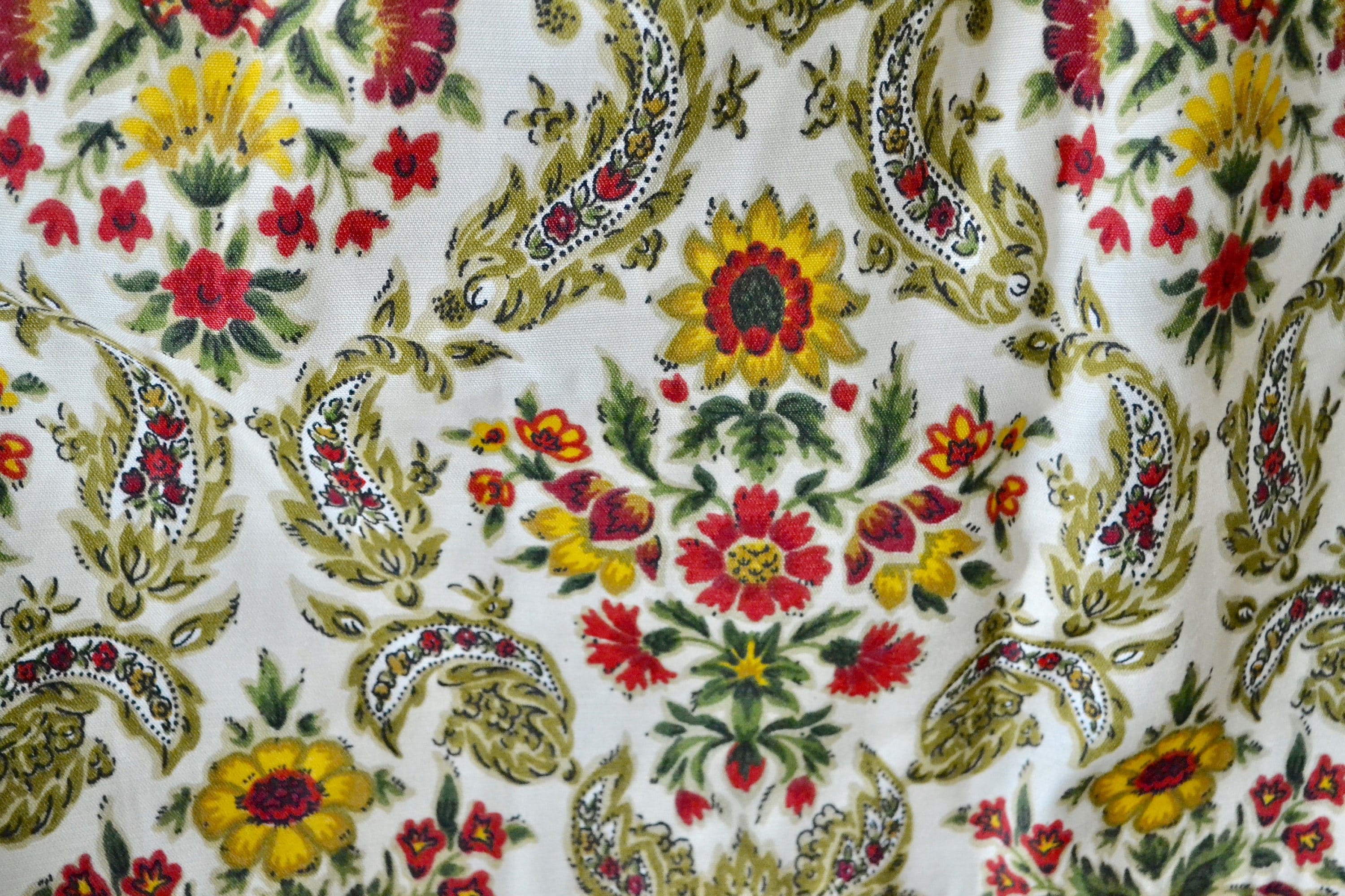 Grande pièce de tissu vintage années 70 150 cm - 199 cm Rideaux et voilages