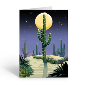 Western Christmas Cards - Desert Saguaro Holiday Card - 18 Arizona Holiday Cards & Envelopes - 40017