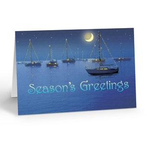 Season&#39;s Greetings Sailboat Card - 18 Boating Cards & Envelopes - 60018