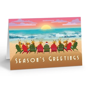 Beach Sunset Christmas Card 18 Cards & Envelopes - Beach Christmas Cards - 30058