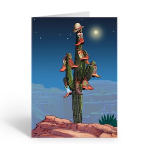 Cowboy Boot Christmas Tree - Western Christmas Card - 18 Cards & Envelopes - 40033