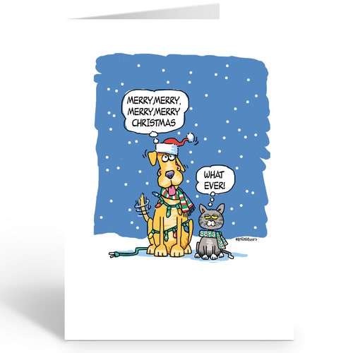 The Difference Between Dogs & Cats Funny Dog Christmas Card - Etsy The Difference Between Dogs & Cats Funny Dog Christmas Card - Etsy