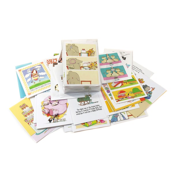 Ultimate Value Bulk Set of 48 Birthday Cards  & Envelopes - 48 Different Funny Birthday Cards - Bulk Birthday Set - 724