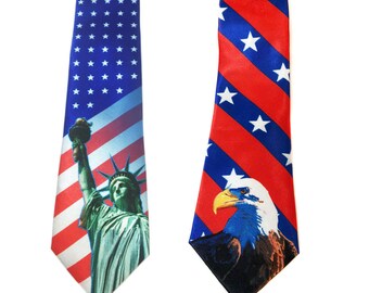 Collectible Patriotic Novelty Mens Constitution American Flag Necktie Tie