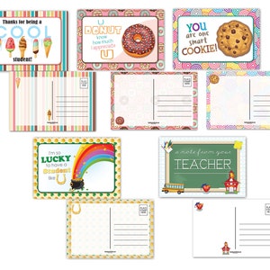Assorted Teacher Postcards - 4 x 6 School Postcard - Bulk Teacher Postcards - B17095