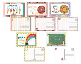 Assorted Teacher Postcards - 4 x 6 School Postcard - Bulk Teacher Postcards - B17095