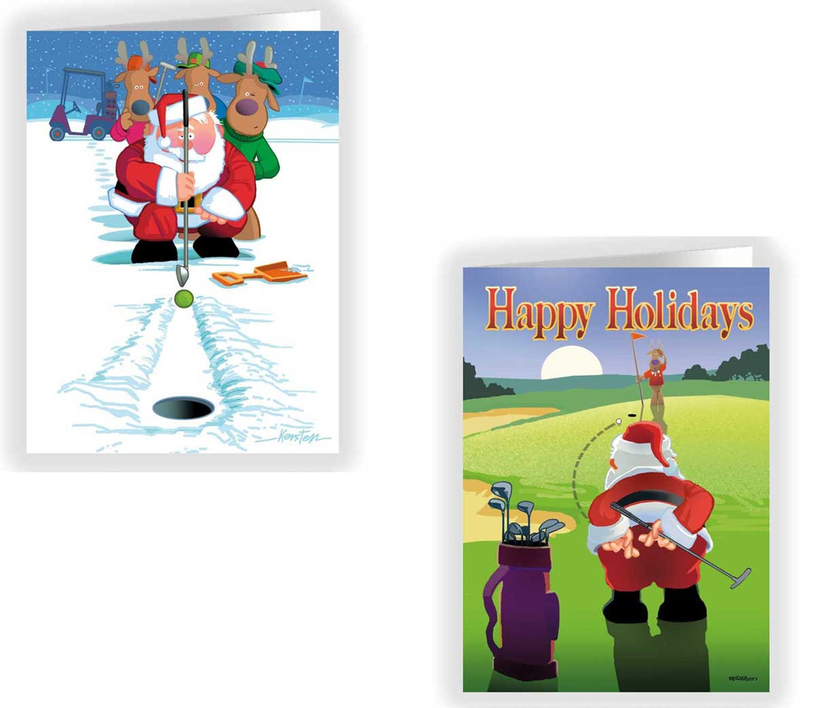 Golf Christmas Card Variety Pack 24 Golfing Holidays Cards & Etsy