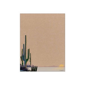 Western Stationery - Saguaro Cactus Letterhead -8.5 x 11 inches - 60 Paper Sheets - 6531