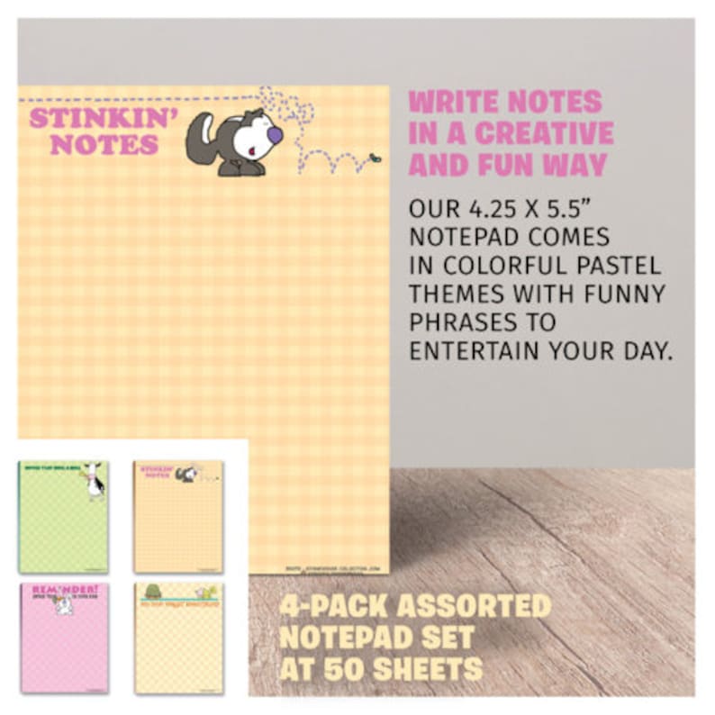 Assorted Funny Notepads A Set of 4 Humorous Pads 619 Etsy