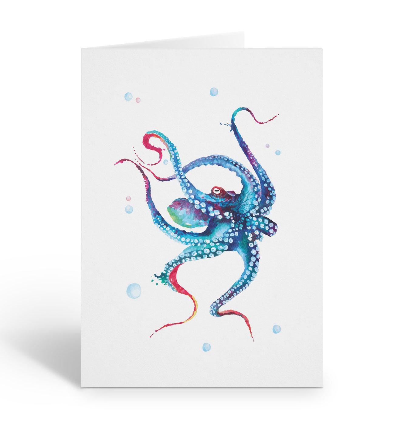 Sea Life Note Watercolor Marine Life Note Cards - Ocean Creature Art, Set of 10 - Etsy