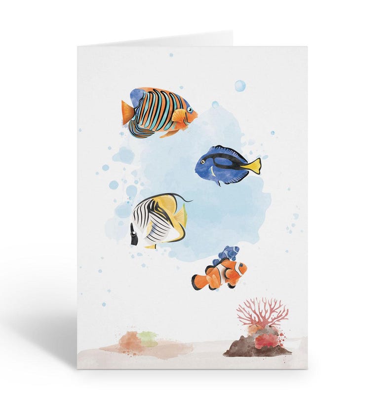 Sea Life Note Watercolor Marine Life Note Cards - Ocean Creature Art, Set of 10 - Etsy