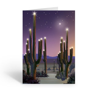 Christmas Desert Saguaro Christmas Card  - 18 Western Cards and Envelopes - 40062