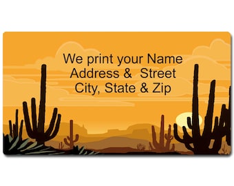 Saguaro Sunset Custom Address Label -Desert Themed - Personalized Address Label - 21565