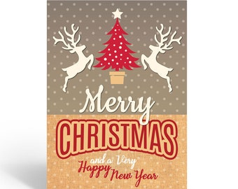 Merry Christmas Holiday Card - 12 Holiday Cards & Envelopes - B18029