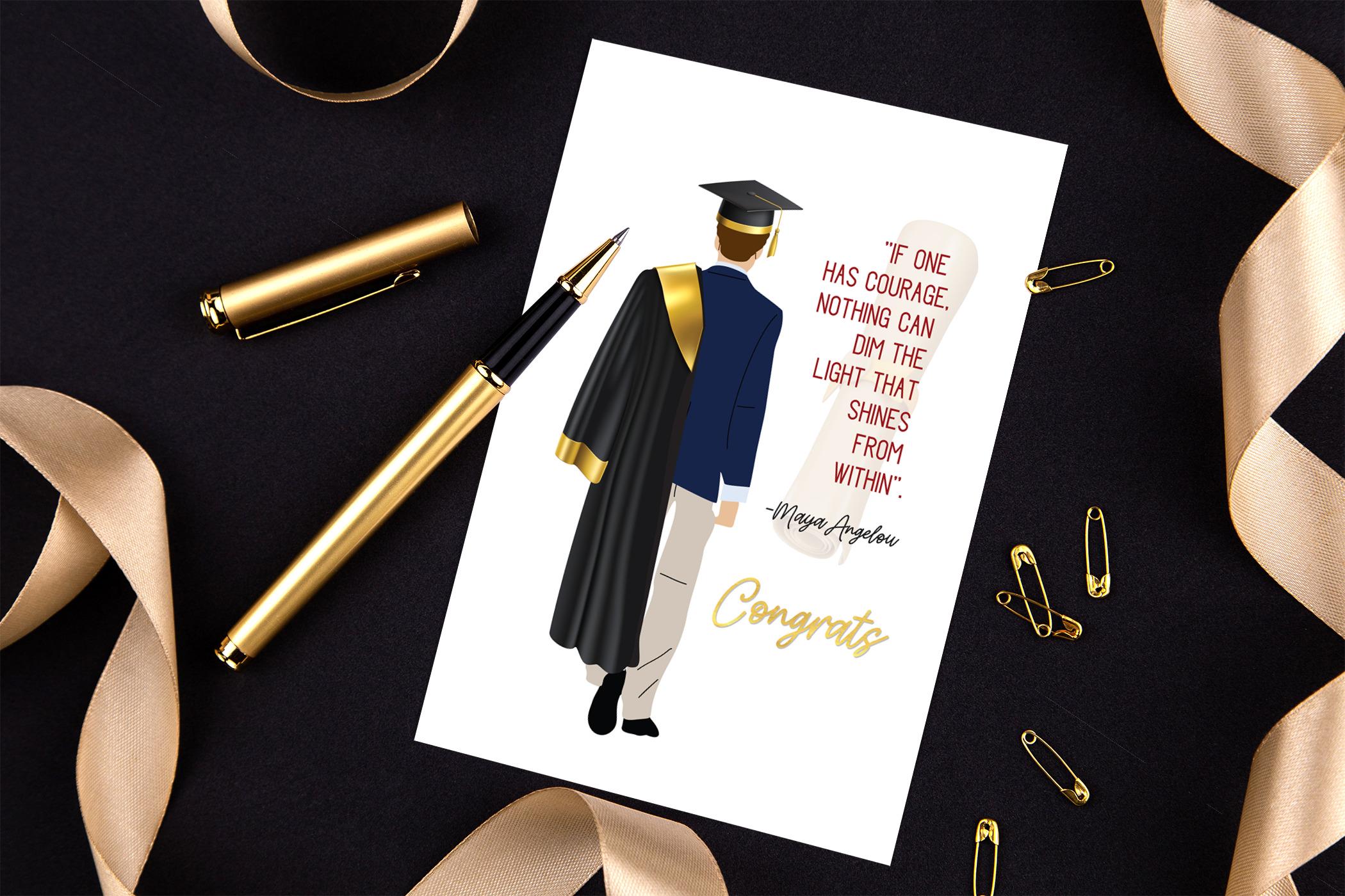 Graduation Cards - Male Inspirational Grad Card - Single Card With ...