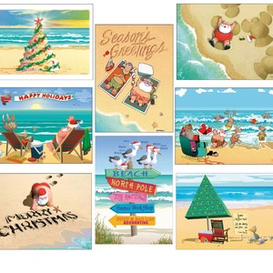 Beach Christmas Card Variety Pack - 24 Assorted Cards & Envelopes - Assortment #1 - 81