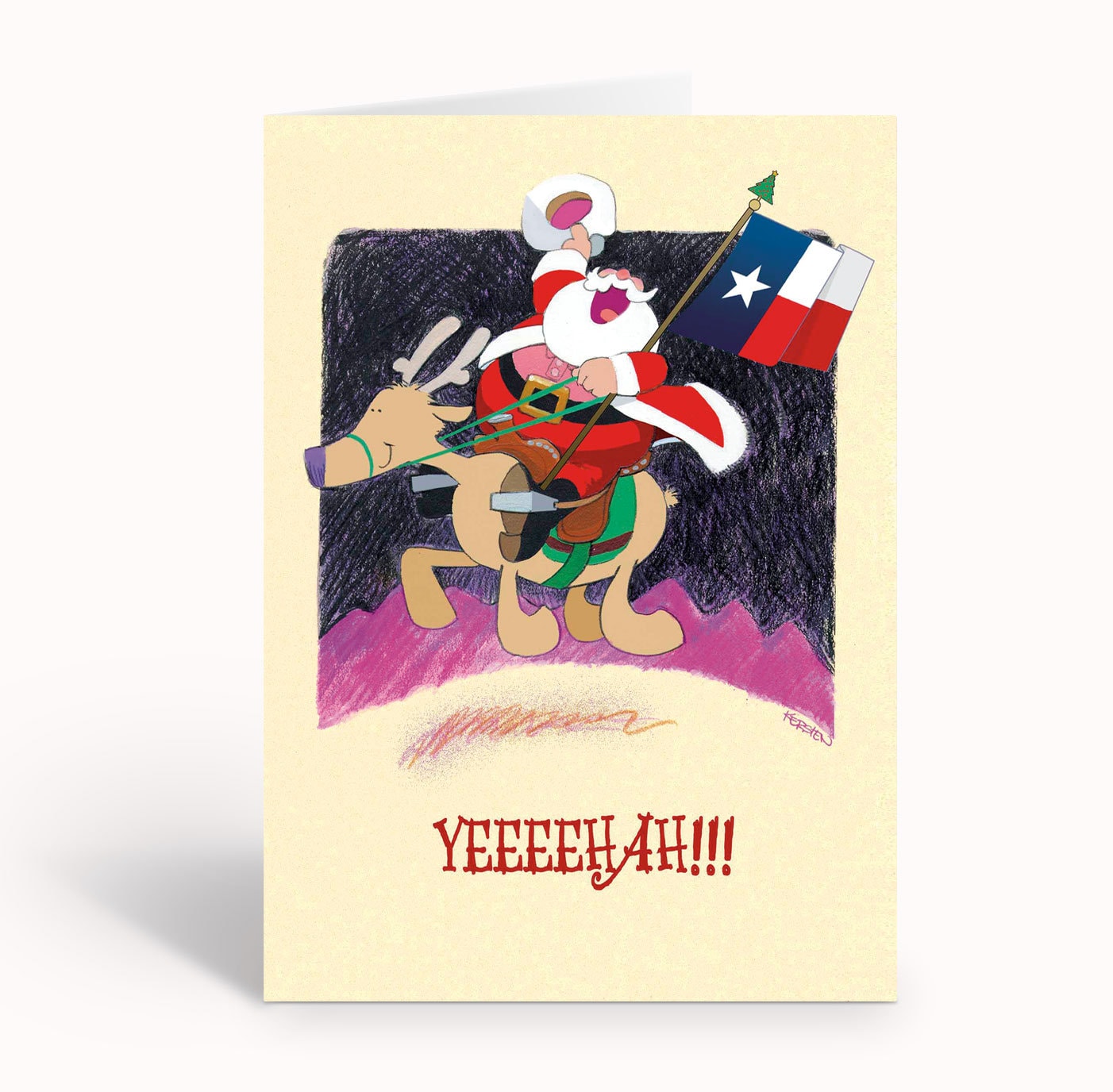 10-pack Merry Christmas Y'all Letterpress Christmas Card Holiday
