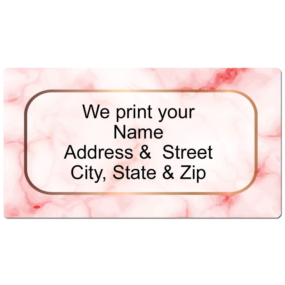 Pink Marble Address Label - Personalized Address Label - B21285 - Etsy