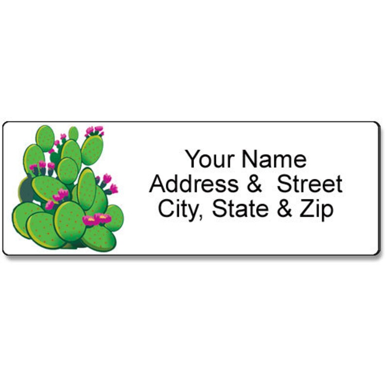 Cactus Custom Address Label desert Themed Personalized Etsy