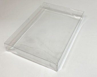 25 A7 Clear Plastic Greeting Card Boxes - Set of 25, 5 3/8 x 1 x 7 3/8 - Clear Stickers