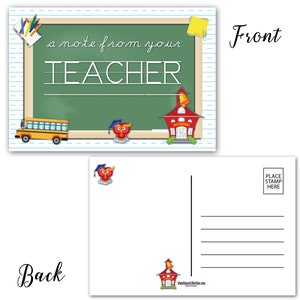 A Note From Your Teacher  - Teacher Postcards - 4 x 6 School Postcard - Bulk Teacher Postcards - B17083