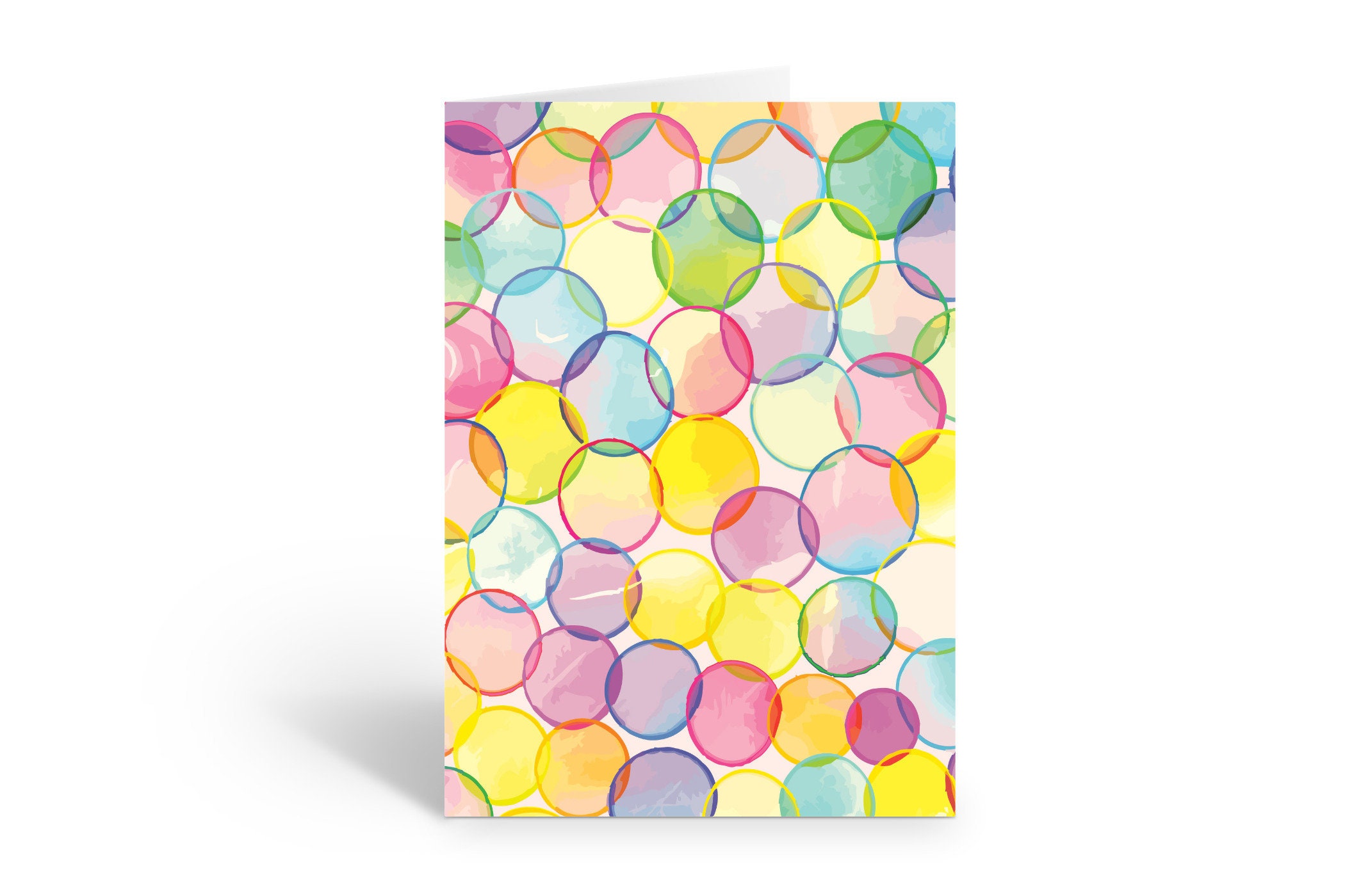 Colorful Bubbles Blank Note Cards - 10 Boxed Cards & Envelopes - B14351