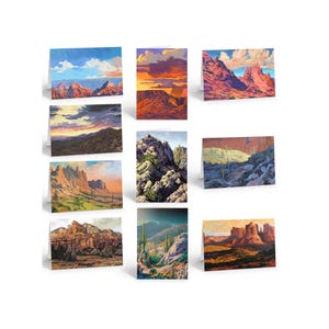 Arizona Note Cards, Southwest Landscape Art with 10 Blank