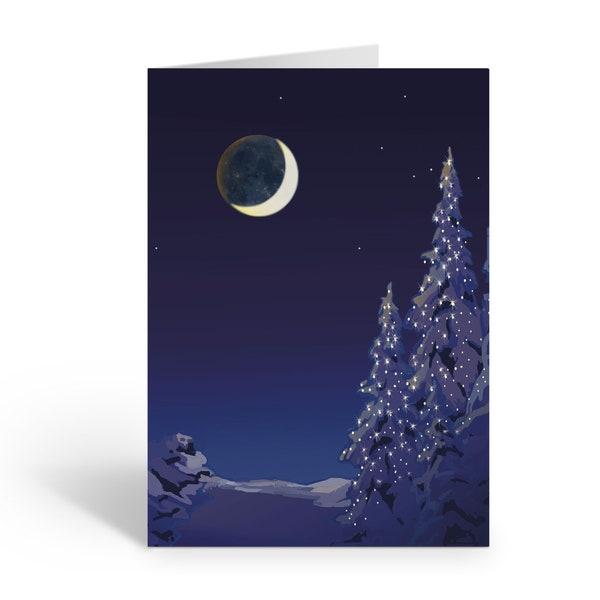 Silent Night Holiday Card -  18 Christmas  Cards & Envelopes - 20124