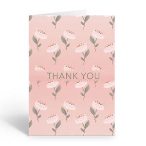 Peonies Thank You Note Card - 10 Boxed Cards & Envelopes - Note Card - B14413