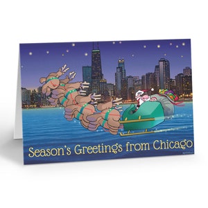 Season&#39;s Greetings from Chicago Holiday Card - 12 Holiday Cards & Envelopes- 18095