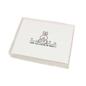 Assortment Cute Animal Thank You Notes - 18 Blank Assorted Thank You Notes - Boxed Set - 717-Rabbit