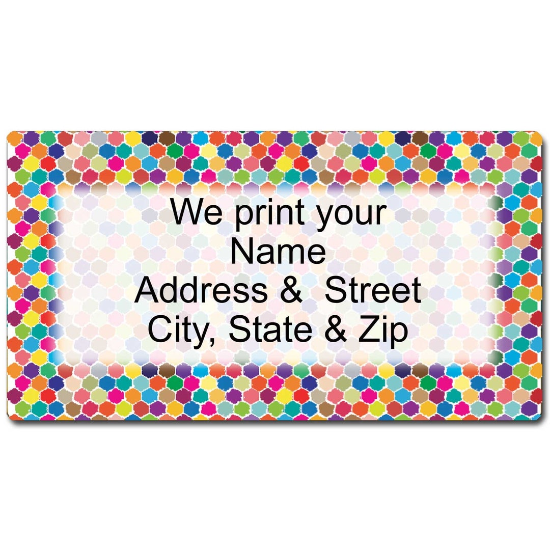 Fun Colorful Dots Label - Customized Return Address Label - B21259 - Etsy