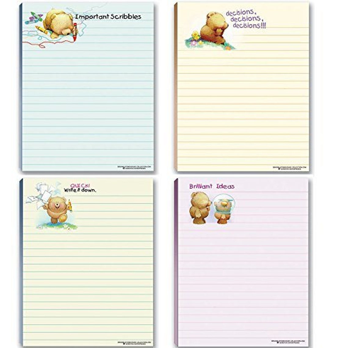 Cute Notepads 4 Assorted Note Pads Sweet With a Touch of Etsy