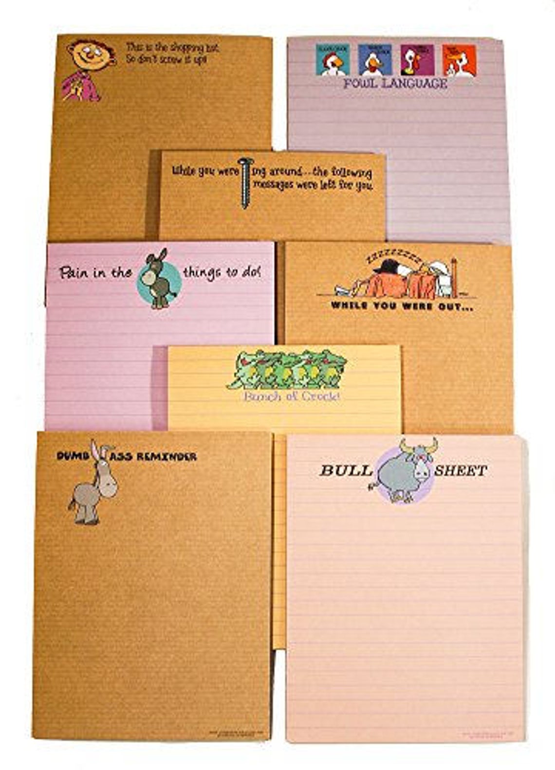 Funny Adult Note Pad Assorted Pack 8 Funny Notepads Great Etsy
