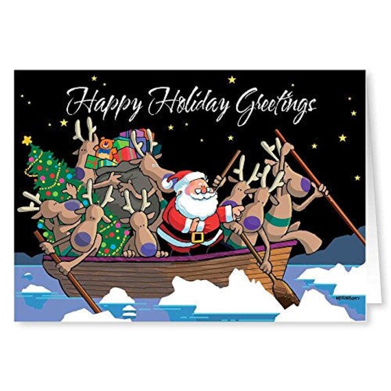 Sailboat Happy Holidays Christmas Card 18 Cards /& Envelopes 60023
