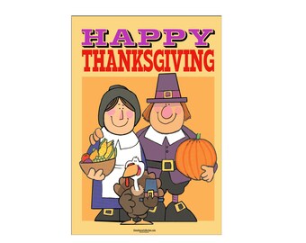Happy Thanksgiving Garden Flag - 12.5" x 18" - Double Sided Thanksgiving Flag- 56016