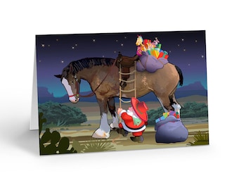 Santa and His Horse Holiday Cards - 12  Holiday Cards & Envelopes - 18044
