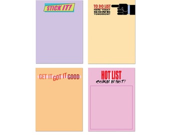 Funny Assorted Sticky Notes (4 Notepads) - 3 x 4 inches -  Sticky Notes 60 Sheets Per Pad - 37 -1