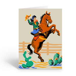 Cowgirl Blank Note Card - 10 Boxed Cards & Envelopes - Western Note Cards - 14147