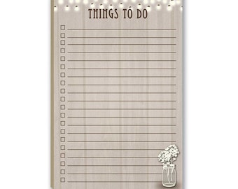 Things To Do Rustic Magnetic Notepad - 8.5" x 5.5" -  Rustic Notepads have 50 Sheets - B45009