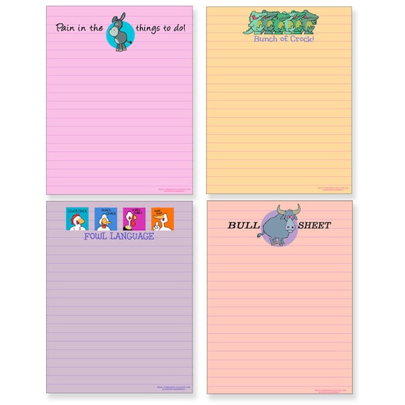 Funny Adult Note Pad Assorted Pack - 4 Novelty Notepads - Funny Office  Supplies
