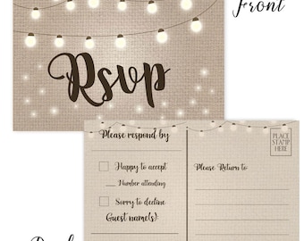 RSVP Postcards – 4x6 Inch Reply Cards (50 Count)