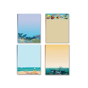 Beach & Ocean Theme Pads - 4 Assorted Note Pads - 609