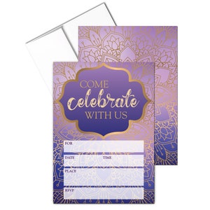 Elegant Fill-in Party Invitation - 25 Invitations & Envelopes - Weddings, Birthday, Shower, Rehearsal  - B15220
